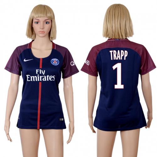 Women's Paris Saint-Germain #1 Trapp Home Soccer Club Jersey